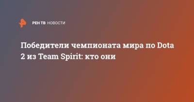 Победители чемпионата мира по Dota 2 из Team Spirit: кто они - ren.tv