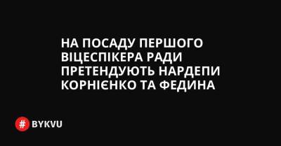 На посаду першого віцеспікера Ради претендують нардепи Корнієнко та Федина - bykvu.com - Украина
