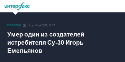 Умер один из создателей истребителя Су-30 Игорь Емельянов - interfax.ru - Москва