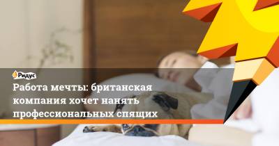 Работа мечты: британская компания хочет нанять профессиональных спящих - ridus.ru
