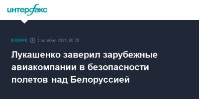 Александр Лукашенко - Роман Протасевич - Лукашенко заверил зарубежные авиакомпании в безопасности полетов над Белоруссией - interfax.ru - Москва - США - Англия - Белоруссия