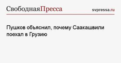 Алексей Пушков - Михаил Саакашвили - Пушков объяснил, почему Саакашвили поехал в Грузию - svpressa.ru - Россия - Грузия - Турция - Тбилиси