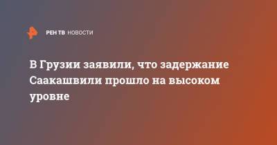 Михаил Саакашвили - В Грузии заявили, что задержание Саакашвили прошло на высоком уровне - ren.tv - Украина - Грузия
