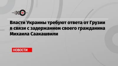 Михаил Саакашвили - Ираклий Гарибашвили - Михаил Подоляк - Власти Украины требуют ответа от Грузии в связи с задержанием своего гражданина Михаила Саакашвили - echo.msk.ru - Украина - Киев - Грузия