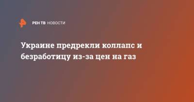 Дмитрий Олейник - Украине предрекли коллапс и безработицу из-за цен на газ - ren.tv - Украина