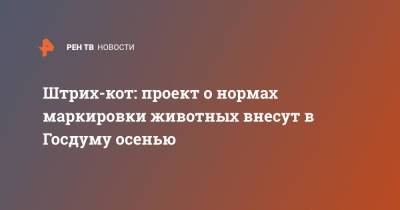 Владимир Бурматов - Штрих-кот: проект о нормах маркировки животных внесут в Госдуму осенью - ren.tv - Россия