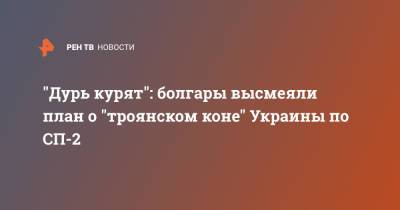 Юрий Витренко - "Дурь курят": болгары высмеяли план о "троянском коне" Украины по СП-2 - ren.tv - Украина - Киев - Болгария