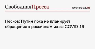 Владимир Путин - Дмитрий Песков - Татьяна Голикова - Песков: Путин пока не планирует обращение к россиянам из-за COVID-19 - svpressa.ru - Россия