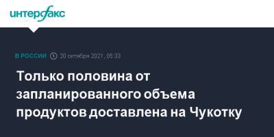 Только половина от запланированного объема продуктов доставлена на Чукотку - interfax.ru - Москва - Чукотка