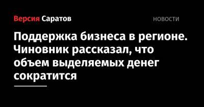 Андрей Разборов - Поддержка бизнеса в регионе. Чиновник рассказал, что объем выделяемых денег сократится - nversia.ru