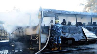 В Дамаске автобус подорвался на минах, погибли 13 военнослужащих - belta.by - Сирия - Дамаск - Сана - Белоруссия - Минск