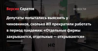 Андрей Разборов - Депутаты попытались выяснить у чиновников, сколько ИП прекратили работать в период пандемии: «Отдельные фирмы закрываются, отдельные — открываются» - nversia.ru