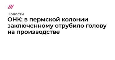 ОНК: в пермской колонии заключенному отрубило голову на производстве - tvrain.ru