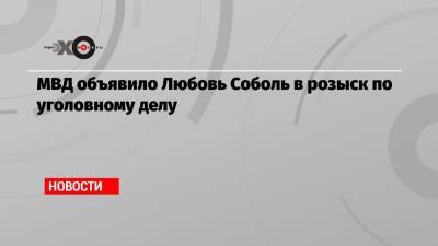 Любовь Соболь - Алексей Навальный - МВД объявило Любовь Соболь в розыск по уголовному делу - echo.msk.ru - Москва - Россия