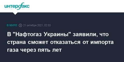 Юрий Витренко - В "Нафтогаз Украины" заявили, что страна сможет отказаться от импорта газа через пять лет - interfax.ru - Москва - Украина