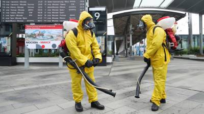 Безопасный транспорт: в Москве провели дезинфекцию Белорусского вокзала - mir24.tv - Москва