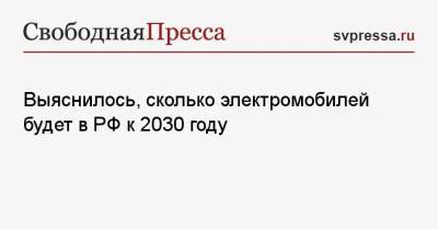Выяснилось, сколько электромобилей будет в РФ к 2030 году - svpressa.ru - Россия