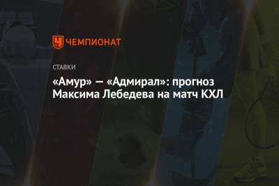 Максим Лебедев - «Амур» — «Адмирал»: прогноз Максима Лебедева на матч КХЛ - championat.com - Хабаровск - Ярославль