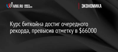 Курс биткойна достиг очередного рекорда, превысив отметку в $66000 - ivbg.ru - Россия - США - Украина
