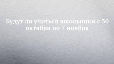 Владимир Путин - Будут ли учиться школьники с 30 октября по 7 ноября - chelny-izvest.ru - респ. Татарстан