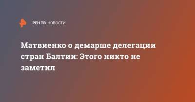 Валентина Матвиенко - Матвиенко о демарше делегации стран Балтии: Этого никто не заметил - ren.tv - Польша