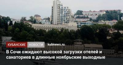 Алексей Копайгородский - В Сочи ожидают высокую загрузку отелей и санаториев в длинные ноябрьские выходные - kubnews.ru - Сочи - Краснодарский край