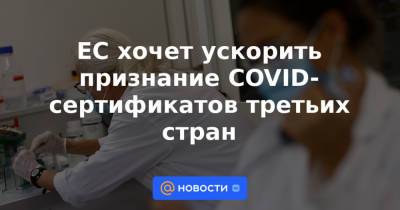ЕС хочет ускорить признание COVID-сертификатов третьих стран - news.mail.ru - Брюссель