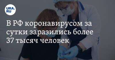 В РФ коронавирусом за сутки заразились более 37 тысяч человек - ura.news - Москва - Россия - Санкт-Петербург - Московская обл. - Челябинская обл. - Тюменская обл. - Свердловская обл. - Курганская обл. - Югра - окр. Янао - Пермский край