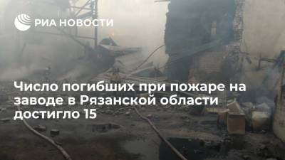 Число погибших при взрыве и пожаре на заводе в Рязанской области достигло 15 - ria.ru - Москва - Рязанская обл. - Рязань - район Шиловский