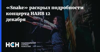 «Snake» раскрыл подробности концерта НАИВ 12 декабря - nsn.fm