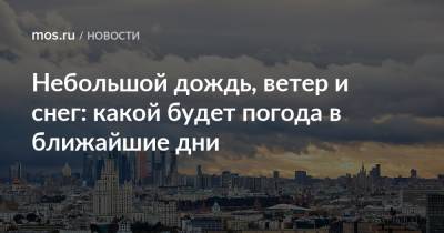 Небольшой дождь, ветер и снег: какой будет погода в ближайшие дни - mos.ru - Москва