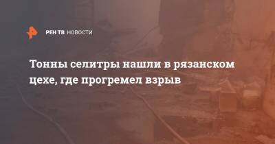 Александр Чуприян - Тонны селитры нашли в рязанском цехе, где прогремел взрыв - ren.tv - Россия - Рязанская обл.