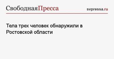 Тела трех человек обнаружили в Ростовской области - svpressa.ru - Екатеринбург - Ростовская обл. - район Неклиновский