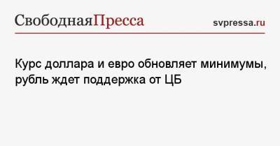 Курс доллара и евро обновляет минимумы, рубль ждет поддержка от ЦБ - svpressa.ru - Россия