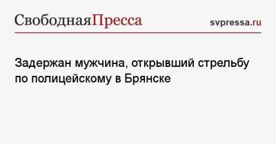 Задержан мужчина, открывший стрельбу по полицейскому в Брянске - svpressa.ru - Брянск