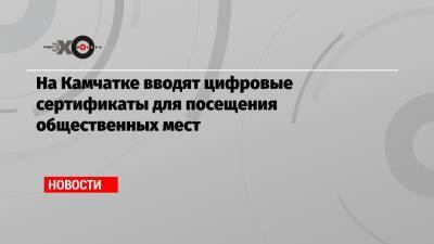 Владимир Солодов - На Камчатке вводят цифровые сертификаты для посещения общественных мест - echo.msk.ru - Россия