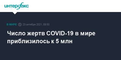 Джонс Хопкинс - Число жертв COVID-19 в мире приблизилось к 5 млн - interfax.ru - Москва - США - Бразилия - Индия