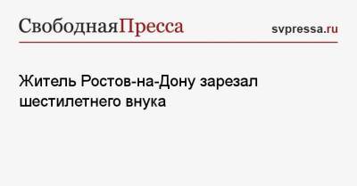 Житель Ростов-на-Дону зарезал шестилетнего внука - svpressa.ru - Россия - Ростов-На-Дону - Югра - Нижневартовск