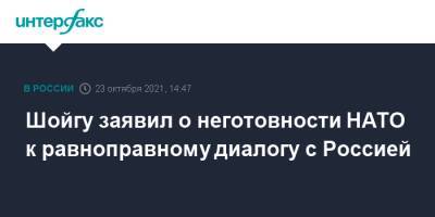 Сергей Шойгу - Аннегрет Крамп-Карренбауэр - Шойгу заявил о неготовности НАТО к равноправному диалогу с Россией - interfax.ru - Москва - Россия - Германия