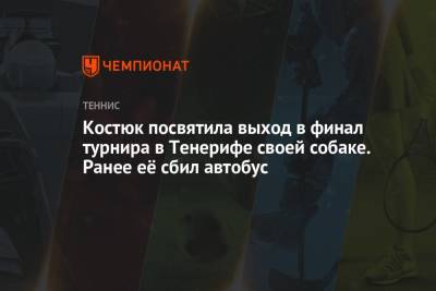 Марта Костюк - Людмила Киченок - Костюк посвятила выход в финал турнира в Тенерифе своей собаке. Ранее её сбил автобус - championat.com - Испания
