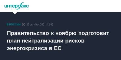 Владимир Путин - Александр Новак - Правительство к ноябрю подготовит план нейтрализации рисков энергокризиса в ЕС - interfax.ru - Москва - Россия - Китай - Англия - Европа - Великобритания