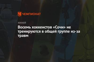 Богдан Якимов - Восемь хоккеистов «Сочи» не тренируются в общей группе из-за травм - championat.com - Сочи