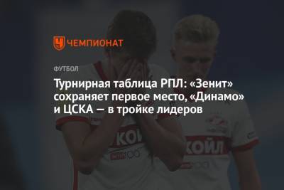 Турнирная таблица РПЛ: «Зенит» сохраняет первое место, «Динамо» и ЦСКА — в тройке лидеров - championat.com - Москва - Сочи - Краснодар - Нижний Новгород