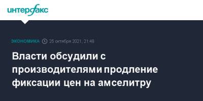 Михаил Мишустин - Власти обсудили с производителями продление фиксации цен на амселитру - interfax.ru - Москва - Россия