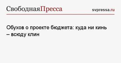 Дмитрий Медведев - Сергей Обухов - Обухов о проекте бюджета: куда ни кинь — всюду клин - svpressa.ru - Россия