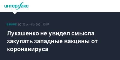 Александр Лукашенко - Лукашенко не увидел смысла закупать западные вакцины от коронавируса - interfax.ru - Москва - Белоруссия