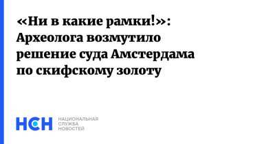Юрий Зайцев - «Ни в какие рамки!»: Археолога возмутило решение суда Амстердама по скифскому золоту - nsn.fm - Украина - Киев - Крым - Голландия - Амстердам