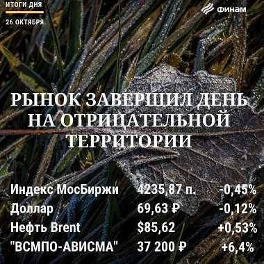 Михаил Шульгин - Итоги вторника, 26 октября: Рубль продолжил укрепление, рынок акций РФ снизился вопреки внешнему позитиву - smartmoney.one - Россия