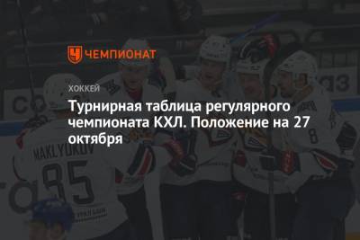 Турнирная таблица регулярного чемпионата КХЛ. Положение на 27 октября - championat.com - Сочи
