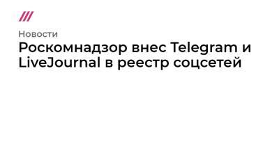 Владимир Путин - Роскомнадзор внес Telegram и LiveJournal в реестр соцсетей - tvrain.ru - Россия